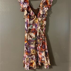 Anthropologie Women’s Multicolor Floral Flowy Mini Dress SZ-MEDIUM